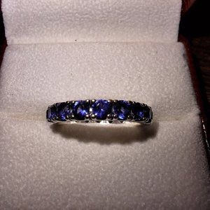 BLUE PANDORA ETERNITY RING SIZE 6 NEVER WORN!